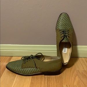 Woven leather weave loafers